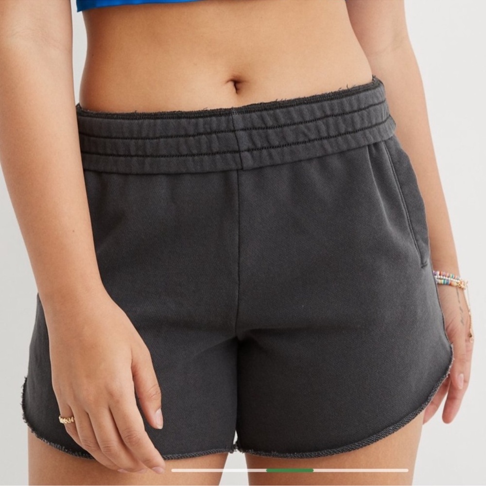 Aerie On My Way High Waisted Sweat Shorts Grey